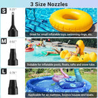 Air Pump for Inflatables: AC 110V Air Mattress Pump with 3 Nozzles - Quick-Fill Electric Inflator Deflator for Inflatable Pool Raft Bed Boat Floats Swimming Rings Yoga Balls