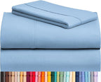 LuxClub Twin XL Sheets - Soft Twin Bed Sheets for Boys and Girls, 3 PC Deep Pockets Wrinkle Free Kids Fitted Sheets Machine Washable Hotel Bedding Silky Soft - Sky Twin XL