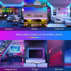 50ft Led Lights for Bedroom, Led Strip Lights Music Sync Corlor Changing, Led Light Strip with Remote & App Control RGB Strip, Led Lights for Room Dorm Home Classroom Ceiling Decor