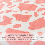 Fleece Cow Print Blanket King Size for All Season - Premium Lightweight Anti-Static Super Soft Cozy Plush Cow Blankets for King/Calking Bed,90" x 108"(Pink Cow)