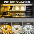 DAYBETTER Under Cabinet Lighting kit, 6 PCS LED Strip Lights with Remote, Dimmer and Adapter, Dimmable for Kitchen Cabinet,Counter,TV Back,Showcase 2700K-6500K Warm to Daylight White, Timing, 20ft