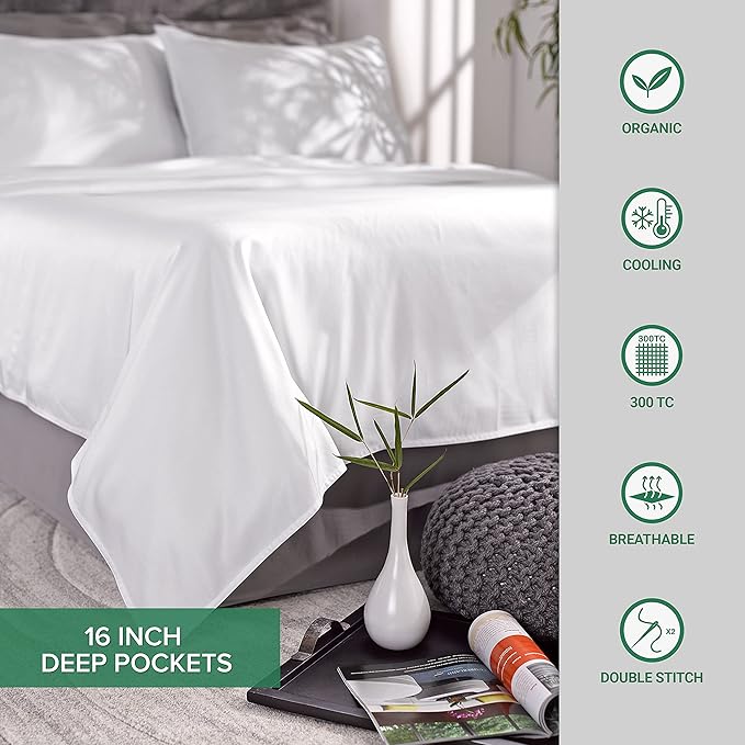 Twin Sheets by Pure Bamboo, Genuine 100% Organic Viscose Derived from Bamboo Bed Sheet Set, Luxuriously Soft & Cooling, Double Stitching, Lifetime Quality Promise (Twin, Purple)
