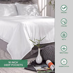 Full Sheets by Pure Bamboo, Genuine 100% Organic Viscose Derived from Bamboo Bed Sheet Set, Luxuriously Soft & Cooling, Double Stitching, Lifetime Quality Promise (Full, Graphite)