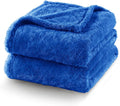 Exclusivo Mezcla Plush Fuzzy Fleece Bed Blanket Twin Size, Super Soft, Fluffy and Warm Blankets, Suitable for All Seasons (Cobalt Blue, 90x66 Inches)