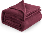 Bedsure GentleSoft Fleece Blankets Queen Size Red Burgundy - Bed Blanket Soft Lightweight Plush Fuzzy Cozy Luxury Microfiber, 90x90 inches