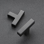 Ravinte 25 Pack Black Cabinet Pulls Single Hole Square Cabinet Handles Matte Black Kitchen Hardware for Cabinet Drawer Pulls Come with Screwdriver