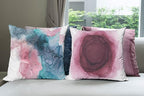 Ambesonne Marble Print Throw Pillow Cushion Case Pack of 4, Watercolor Effect Brushstrokes Stains and Hues Modern Bicolour, Modern Accent Double-Sided Digital Printing, 18", Petrol Blue and Dried Rose