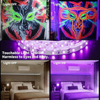 50 Foot Black Light Strips & Remote, Dimmable Flexible Blackights Strip Lights for Glow Party Body Paint Birthday Bedroom Room Fluorescent Tapestry Poster, Non-Waterproof 900 LEDs 50ft/15M