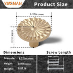 Champagne Bronze Cabinet Knobs 10 Pack Round Sunflower Dresser Drawer Hardware Furniture Cupboard Handles for Bathroom Single Hole Knob Kitchen SH-CB-K10