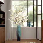 4 Pcs Artificial Cherry Blossom Flower Branches, Bulk Silk Faux Flowers Real Touch Bouquet for Home Wedding Party Centerpieces Spring Summer Decor, Vase Not Included (White)