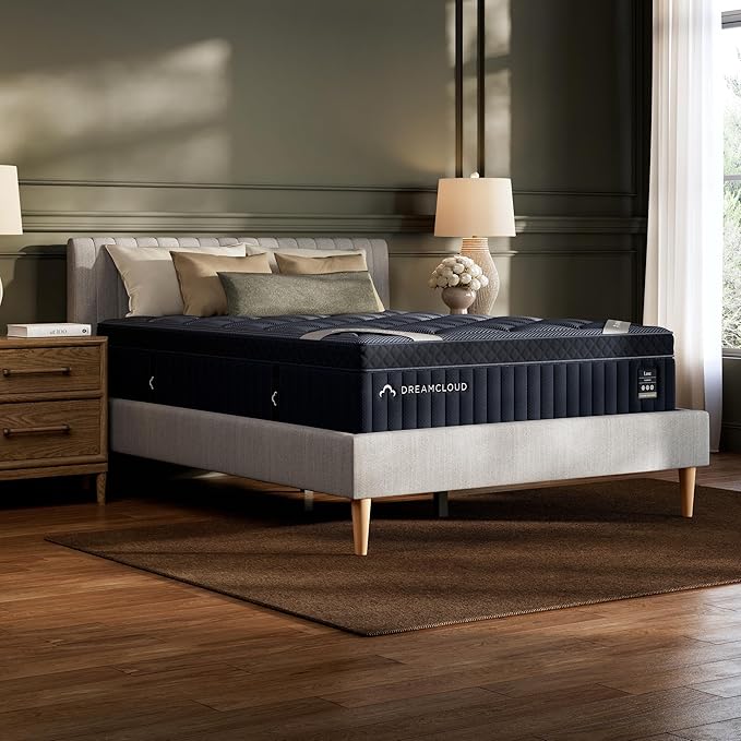 DreamCloud Luxe 14" California King Mattress - Luxury Hybrid Gel Memory Foam - 365 Night Trial - Fiberglass Free - Forever Warranty - Mattress in a Box - CertiPUR-US Certified