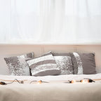 Ambesonne Grunge Throw Pillow Cushion Case Pack of 4, Abstract Design Simplistic Minimal Stripes Brushstrokes Contemporary, Modern Accent Double-Sided Digital Printing, 20", Taupe Grey and Dimgray