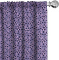 Ambesonne Geometric Curtains, Blossoming Flowers with Birth of Nature Season Theme Spring Summer, Window Treatments 2 Panel Set for Living Room Bedroom, Pair of - 28" x 63", Purple