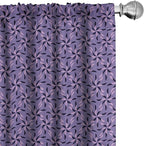 Ambesonne Geometric Curtains, Blossoming Flowers with Birth of Nature Season Theme Spring Summer, Window Treatments 2 Panel Set for Living Room Bedroom, Pair of - 28" x 63", Purple