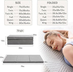 MLILY Tri-Fold Memory Foam Mattress, 4 inch Twin Folding Mattress with Collapsible and Washable Cover, Travel and Guest Mat, 75"×38"×4", Grey