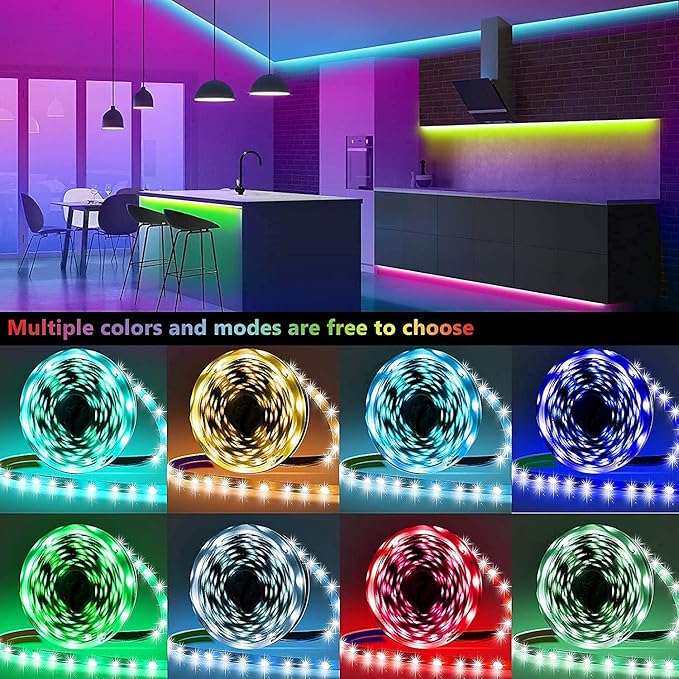 Keepsmile 50ft Led Strip Lights Smart Sync Music Led Lights for Bedroom Home Decoration, APP Control