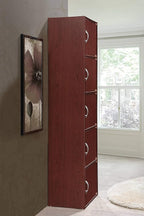 Hodedah 5-Shelf, 5-Door Bookcase in Mahogany