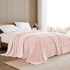 Exclusivo Mezcla Fleece Bed Blanket King Size, Super Soft and Warm Blankets for Couch, Sofa and Bed Waffle Textured, Cozy, Fuzzy and Lightweight (Mixed Pink, 90x104 Inches)
