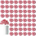 AVIVIHO 65pcs Dusty Rose Fake Flowers Hydrangea Artificial Flowers Bulk Realistic Hydrangeas Silk Flowers with Stems for Arrangement Home Weddings,Centerpieces,Party Arch Backdrop Decorations