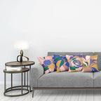 Ambesonne Floral Throw Pillow Cushion Case Pack of 4, Abstract Flowers and Petals with Exotic Vibes Colorful Modern Style, Modern Accent Double-Sided Digital Printing, 18", Rose Dark Violet Mustard
