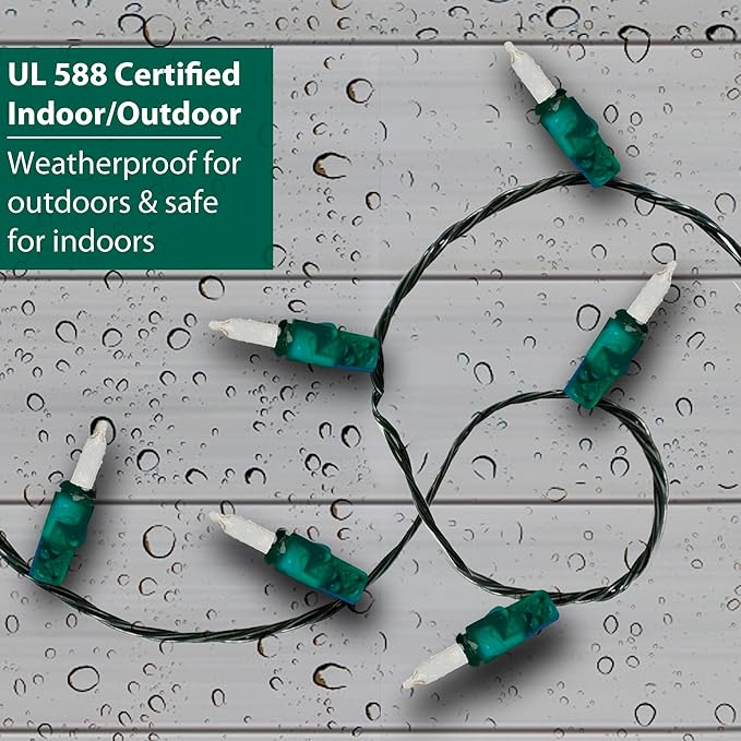 Brite Star 50 Lt String to String Lights, Multi, Green Wire