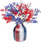 4th of July Red White and Blue Decorations Flowers 6 Bundle Artificial Babys Breath Fake Silk Patriotic Flowers for Independence Day Americana Home Decor Floral Indoor Arrangement Table Centerpieces