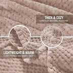 Exclusivo Mezcla Fleece Bed Blanket King Size, Super Soft and Warm Blankets for Couch, Sofa and Bed Waffle Textured, Cozy, Fuzzy and Lightweight (Camel, 90x104 Inches)