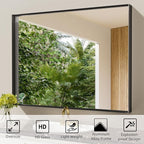 40x30 Inch Black Bathroom Mirrors for Over Sink, Wall Mirror, Metal Framed, Modern Rectangle Mirror, Wall-Mounted Vanity Mirrors Horizontal/Vertical