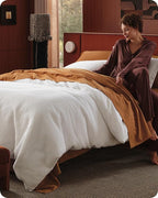 Bedsure Cotton Duvet Cover Set - 100% Cotton Waffle Weave Coconut White Duvet Cover Oversized Queen Size, GentleSoft™ and Breathable Bedding Set for All Season, 3 Pieces, 98"x98"