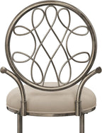 Hillsdale O'Malley Metal Vanity Stool with Spiral Pattern Design, Antique Brass