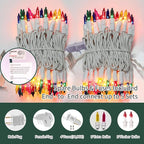 LAMPHOME Easter String Lights, 20FT 100 Count Incandescent Connectable Mini String Lights, Waterproof Easter Decorations for Indoor Outdoor Patio Party Home Garden Yard Decor