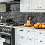 JOY DECOR 50 Pack Cabinet Handles, Black Cabinet Pulls, 3-3/4 Inch Kitchen Closet Handles Square Drawer Pulls Stainless Steel Drawer Hardware, 96mm Hole Centers
