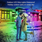 AILBTON 100ft Outdoor LED Strip Lights Waterproof,IP68 Outside Led Light Strips Waterproof with Bluetooth App Remote Control,Music Sync RGB Exterior Led Rope Lights,for Balcony,Deck,Roof,Garden,Pool