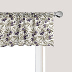 Ambesonne Olive Window Valance, Digitally Generated Hand Drawn Style Botanical Blossoms, Curtain Valance for Kitchen Bedroom Decor with Rod Pocket, 42" x 18", Quartz Taupe