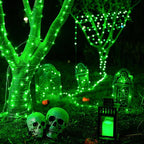 JMEXSUSS 2 Pack Green Fairy Lights Battery Operated, Total 200 LED 66ft Twinkle String Lights with Remote, 8 Modes Christmas Lights for Tree Wreath Fireplace Indoor Outdoor Halloween Xmas Decor