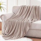 Exclusivo Mezcla Extra Large Fleece Throw Blanket for Couch, Sofa, 300GSM Super Soft and Warm Blankets, Camel Throw All Season Use, Cozy, Plush, Lightweight, 50x70 Inches
