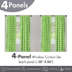 Ambesonne Lime Green Window Curtains Pack of 2, Simplistic Formless Geometric Shapes in Different Shades Theme, Lightweight Set with Rod Pocket, 4 Panels of - 28" x 84", Green