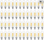 48-Pack Dimmable E12 LED Candelabra Bulbs 40Watt Equivalent, 2700K Warm White, 450Lumens, 4W B11 Vintage Chandelier Light Bulbs, LED Filament Clear Glass Candle Lamp for Ceiling Fan Home Decor