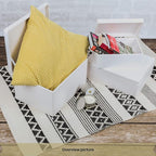 XL White Wooden Box Storage with Hinged Lid | 15.8x11.8x5.5in (+-0.5) | Gift Box for Tool Dog Toy Shoes Clothes Kitchen Storage | Wood Keepsake Chest