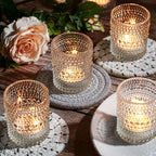 36 Packs Votive Candle Holders, Glass Candle Holders Bulk Tealight Candle Holder for Table Clear Tea Light Candle Holder for Wedding Christmas Party