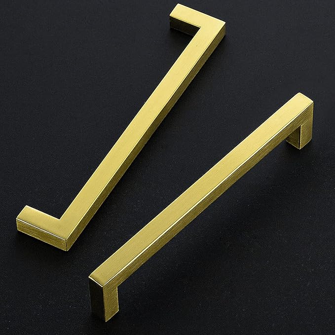 Ravinte 40 Pack 7-1/2 Inch Kitchen Square Cabinet Handles Brushed Brass Pulls Gold Drawer Pulls Kitchen Cabinet Hardware for Cupboard Drawer Handles