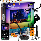 DecTok TV LED Backlight 15.5ft - TV Lights That Change with Screen for 55-75'' RGB LED Strip Light Cuttable with Smart App Control Game & Music Sync Color Changing Light for Halloween Home Decorations