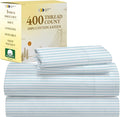 California Design Den Printed Twin XL Sheet Sets - 400 Thread Count Sateen, Natural 100% Cotton Sheets, Deep Pockets, Cooling and Durable Bedding Set - Cape Stripe