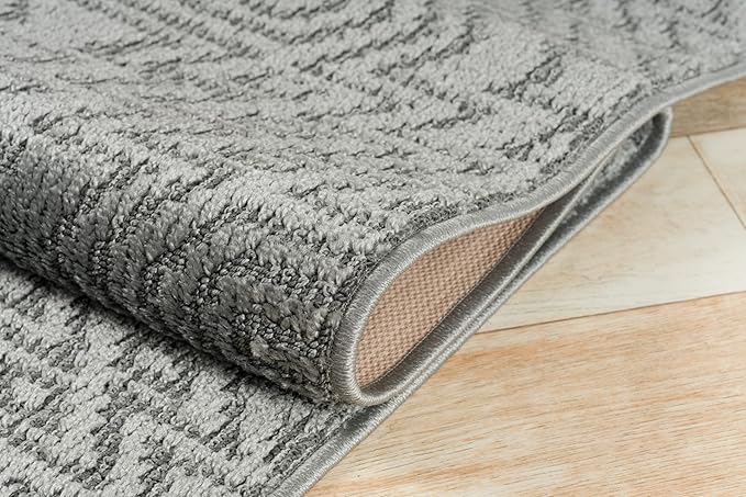 Custom Size Southwestern Style Runner Rug Mat for Wide Hallway Entryway Kitchen Laundry Room with Slip Resistant Latex Rubber Backing, Inca Grey, 31 inch X 10 feet