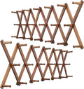 WEBI Accordion Wall Hanger,Expandable Wooden Coat Rack,Accordion Hat Rack for Wall,Accordion Hook Rack for Hats,Caps,20 Peg Hooks,Brown,2 Packs
