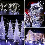 6 Pack White Fairy Lights Battery Operated Lights, 7ft 20 Led Mini String Lights, Waterproof Silver Wire Starry for Mason Jars Wedding Party Centerpiece Table Christmas