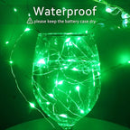15 Packs 20 Led Green Fairy Lights Battery Operated St Patricks Day Lights 6.6ft Silver String Lights Waterproof Firefly Starry Light for DIY Table Centerpieces Halloween Christmas Party