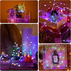 6 Pack Fairy Lights Battery Operated Lights, 7ft 20 Led Multicolor Mini String Lights, Waterproof Silver Wire Starry for Mason Jars Wedding Party Centerpiece Table Christmas
