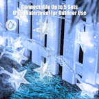 Star String Lights Plug in - 33 ft 100 LED Star Fairy String Lights with Remote and Timer, 8 Modes Waterproof for Bedroom Tent Loft Bed Window Backyard Patio Porch Balcony Staircase Party, White
