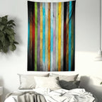 Lunarable Colorful Tapestry Queen Size, Vertical Wood Planks in Carpentry Oak Timber Rustic Country Life, Wall Hanging Bedspread Bed Cover Wall Decor, 88" X 88", Brown
